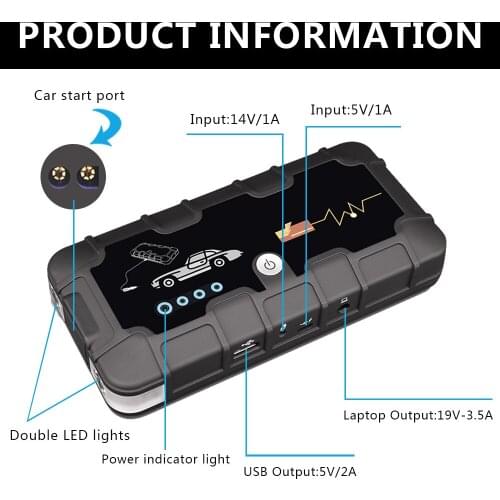 Vehicle Emergency Start Battery 12000mAh Power Bank 400A Car Jump Starter for 12V Auto Boosting
