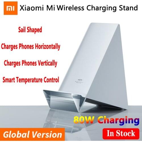 Xiaomi 80W Wireless Charger Stand Smart Temperature Control Vertical Charging Base With Cable Fast Charge For mi 11 Mobile Phone