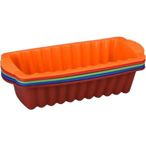 Big Silicone Rectangle Non Stick Bread Loaf Cake Mold Bakeware Baking Pan Oven Mould 27*12CM random color supply