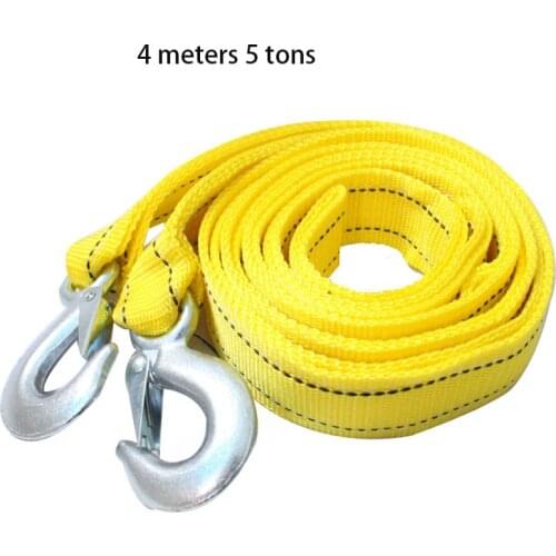 4M meter 5 ton car traction cable trailer rope hook hook road recycling hook car traction cable tow rope with hook