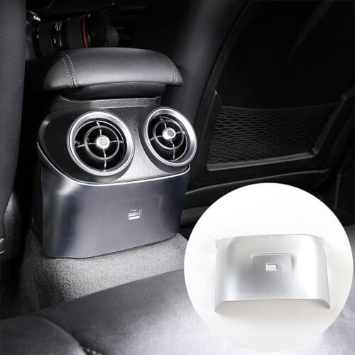 For Alfa Romeo Giulia 2017-2019 Car ABS Carbon Fiber Rear Exhaust Vent Decorative Frame Accessories