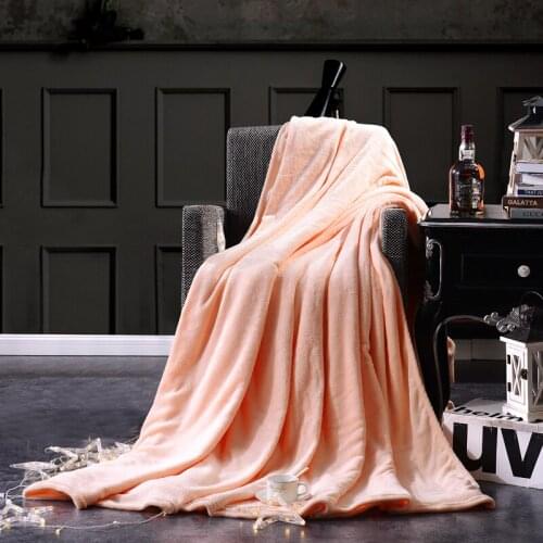 Home Textile Flannel Blanket Super Warm Soft Blankets Throw on Sofa/Bed/Plane Travel Patchwork Solid Bedspread All Season Jade