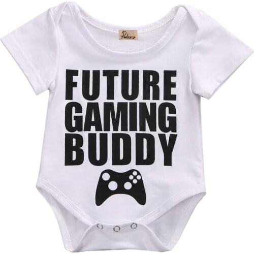 Hi Hi Baby Store Summer Newborn Infant Baby Girl Boy Letter Print Short sleeves Cotton Bodysuit 0-18 M