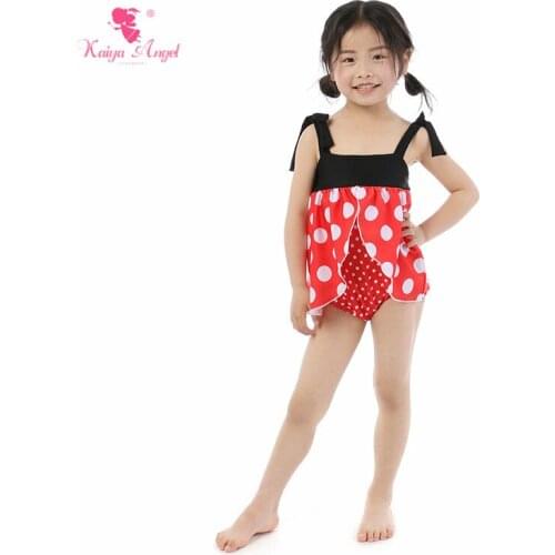 Kaiya Angel New Baby Girl Swimwear Swimsuit Sute Bow Polka Dot Belt Toddler Kids All Size Bathing Suit Clothes Factory Wholesale