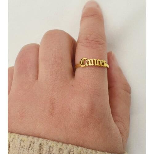 Minimalist Constellation Ring Zodiac Adjustable Free Size Stainless Steel Scorpio Zodiac Open Rings for Women Birthday Gift Bff