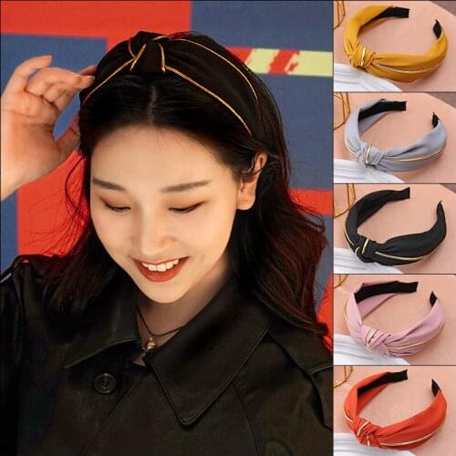 Knot Headbands for Women Simple Fabric Girls Hairband Women Hair Accessories Wide Side Hair Band 2020 New Fashion