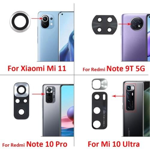 100 Pcs Back Camera Lens Glass For Xiaomi Mi A1 A2 Lite A3 Max Mix 2 3 Mix2s Mi 11 10 Ultra 11 Lite Redmi Note10Pro 10S 9T 5G