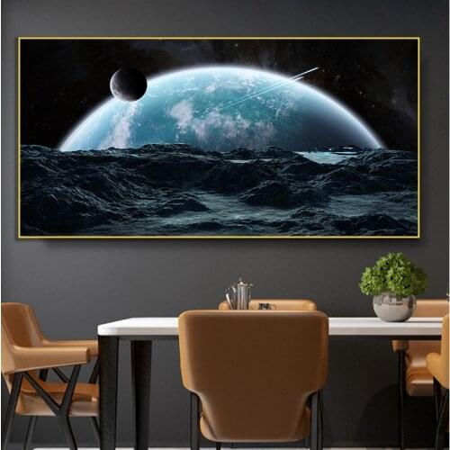 Astronaut Earth Poster and Prints Nebula Space Art Galaxy Canvas Painting Wall Picture for Living Room Home Decor Free Shipping