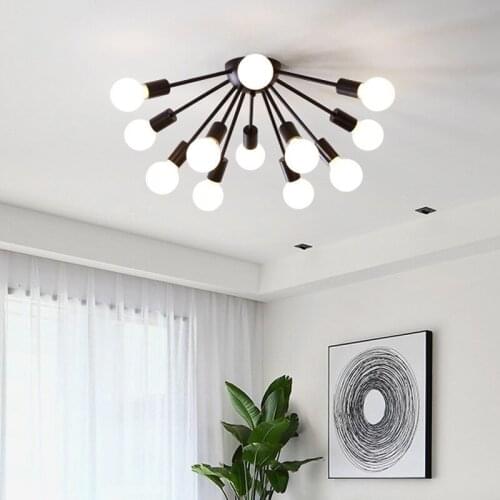 Industrial Iron Ceiling Light Living Room Lighting Nordic 220V E27 LED Lamp