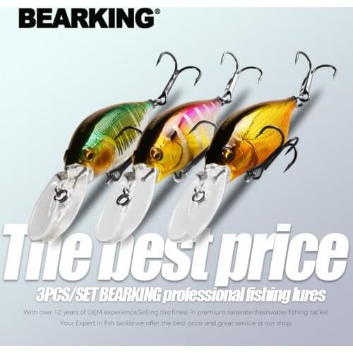 3pcs/lot BEARKING 70mm 15g dive 3m magnet weight system New fishing lures minnow crank wobbler quality fishing tackle