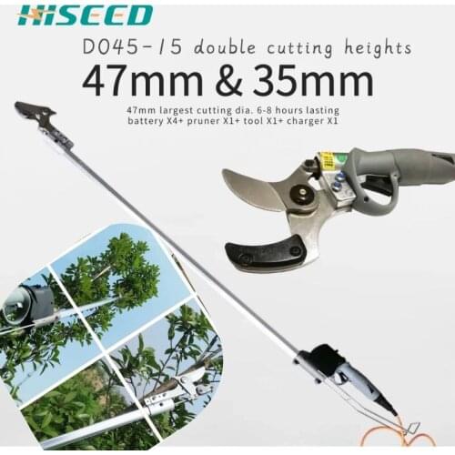 Double cutting size pruner largest cutting size and double cutting heads