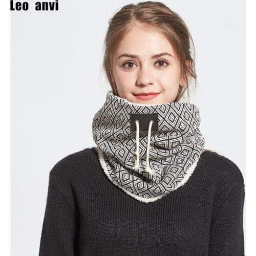 Leo anvi Faux fur scarf women men Canvas faux fur double super warm plaid tube scarves fashion accessories winter ring scarf