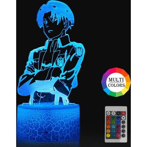 Attack On Titan LED Night Light Acrylic Motion Sensor USB Light Bedroom 3D Anime Lamp Manga Figure For Home Room Decor Kids Gift