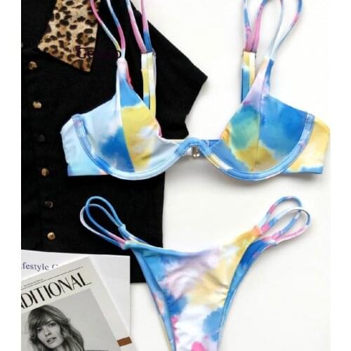 Tie Dye Bikini Swimwear Womens Swimsuit 2021 Sexy Micro Bikini Swimsuit Push Up Womens Swimwear Separate Sexy Bikini