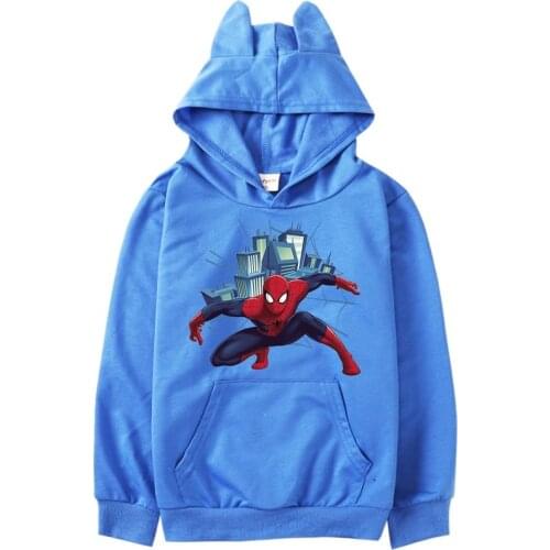 Henry Danger Harajuku With Hat Hoodies Boys kangaroo Pocket Casual Loose Solid Color Sweatshirt Kids 2022 Fashion Spider Tops