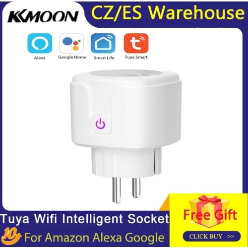 Tuya Wifi Intelligent Socket Remote Control WiFi Plug Wireless Remote Voice Control Timer Smartplug for Amazon Alexa Google