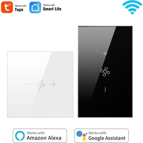 Smart WiFi Ceiling Fan Switch EU US Tuya Smart Life Remote Timer And Various Speed Control Work With Alexa Google Smart Home