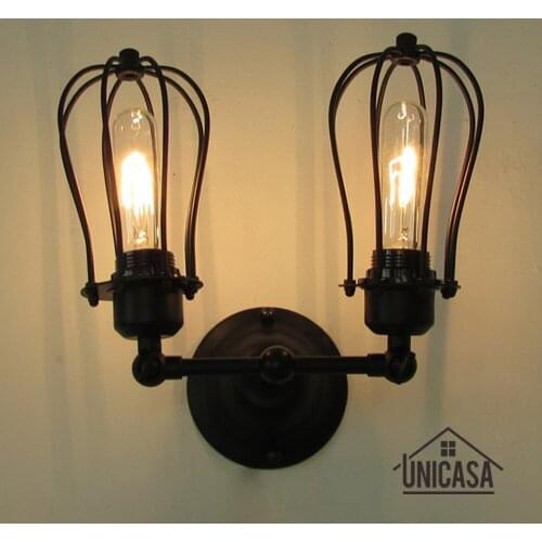 Vintage Swing Wall Lights Kitchen Lobby Wrought Iron Wall Sconces Black Industrial Chandelie Lighting Modern Indoor LED Lamp