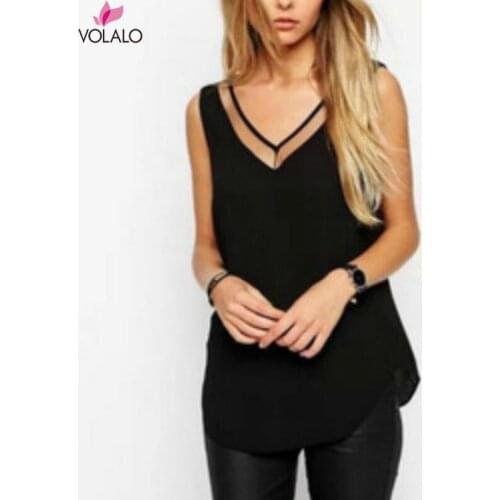 VOLALO Stand-up Collar Blouses