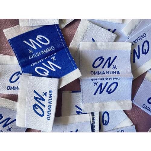 Custom High density Clothing Tag Woven Label main label damask label Embroidery Tags for Garment Bags DIY Sewing Accessories