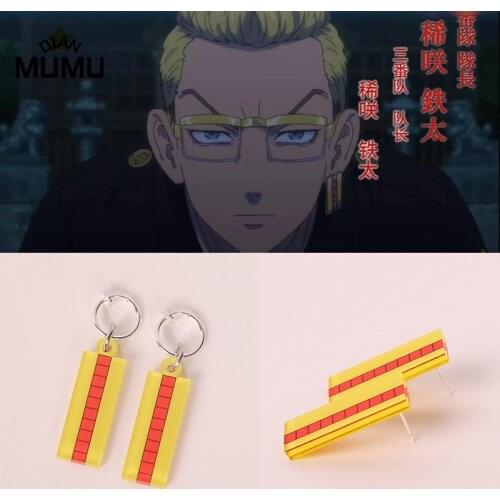 New Anime Tokyo Avengers simple geometric Round surrounding cartoon Cosplay Dangle Earrings For Women Ear Jewelry