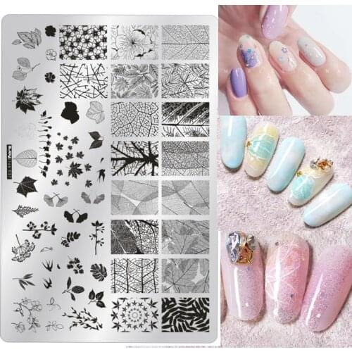 ZJOYplus Nail Art Stamp Spring Flower Collection Leaves Image Stamping Plate Stencils Manicure Stamp Tool 035-038