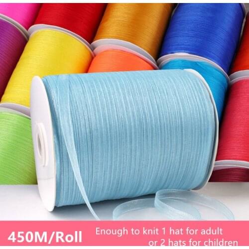 1Roll Chiffon ribbon Yarn For DIY Knitting Summer Hat Handbags Thread Materials Cake Gift Wrapping Ribbon