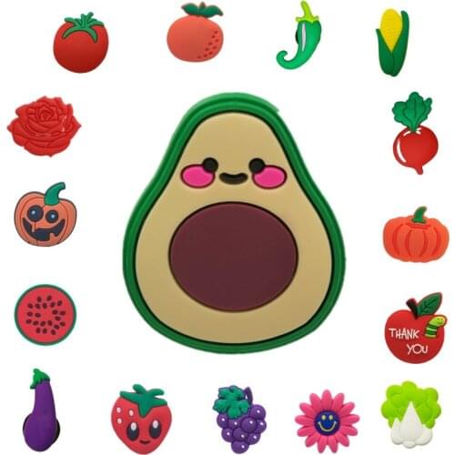 1PCS PVC Refrigerator magnet kawaii Fruit Vegetable flower cartoon Magnetic stickers Message Photos fridge magnets Stationery