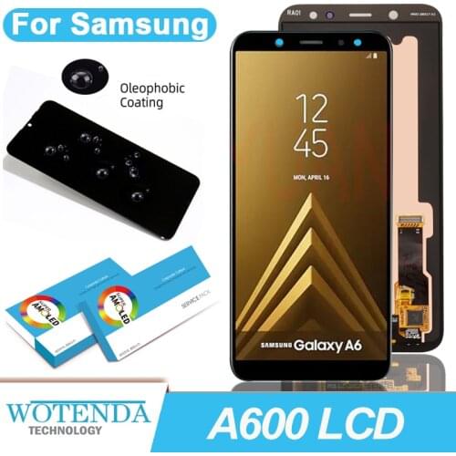 Original 5.6'' Super AMOLED LCD Display with Touch Screen Digitizer Assembly for Samsung Galaxy A6 2018 A600 Repair Parts