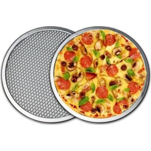 13/14/15/16/17/18/19/20inch Aluminum Alloy Thicken Non-stick Net Round Pizza Mesh Pan Baking Tray Kitchen Tool Supplies