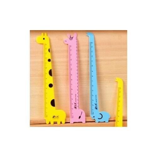 3pcs SY13 Creative Stationery Giraffe Animal Plastic Ruler Student Supplies Creative Ruler