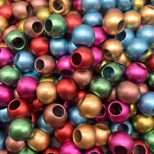 30pcs/lot 12x10mm Matte Acrylic Spacer Beads Big Large Hole Beads For DIY Jewelry Making