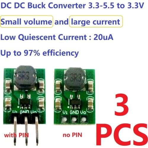 3x 2A 3.7V 4.2V 4.5V 5V to 3.3V DC DC Buck Step Down Converter Module for Arduino UNO MEGA2560 Breadboard ESP8266 ESP-12 NodeMcu