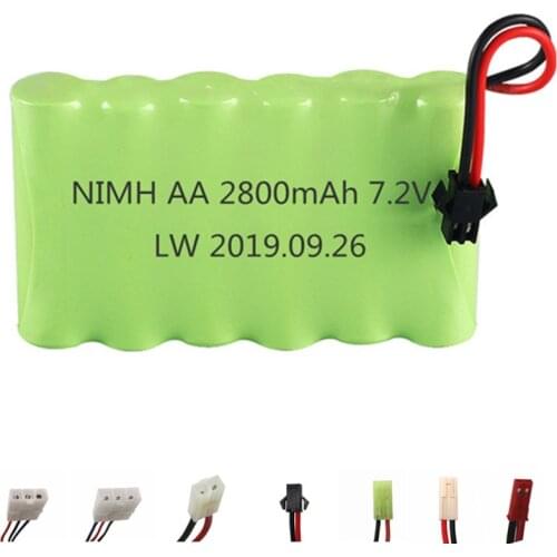 7.2v 2800mah NiMH Battery For Rc toys Boat Car truck Trains Gun Ni-MH AA 700mah 7.2v Rechargeable Battery 1Pcs for rc boats