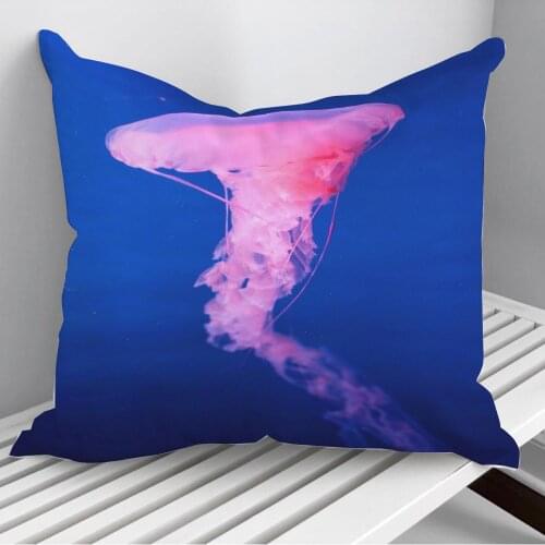 Big Jellyfish in pink Throw Pillows Cushion Cover On Sofa Home Decor 45*45cm 40*40cm Gift Pillowcase Cojines Dropshipping