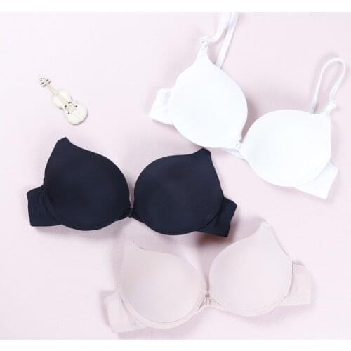 New Push Up Free Backless Sexy Front Closure Sexy Fashion Womens Front Button Solid Racer Back Racerback Bra