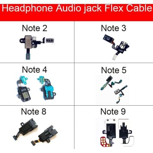 Audio Jack Flex Cable For Samsung Galaxy Note 2 3 4 5 6 8 9 Headphone Earphone Jack Port Flex Ribbon Repair Replacement Parts