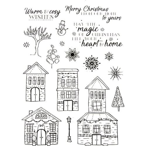 Hot selling House Clear Stamp silicone seal Merry Christmas Stamp for DIY scrapbooking Photo album Card Crafts Decor Supplies