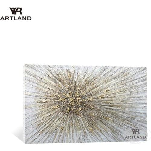 Gold line picture for home decoration Handmade abstract oil painting on canvas wall posters artwork for living room bedroom