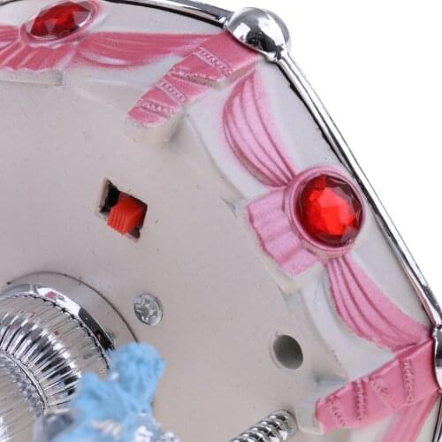 Carousel Merry-Go-Round Music Box W/LED Light Clockwork Toy Pink