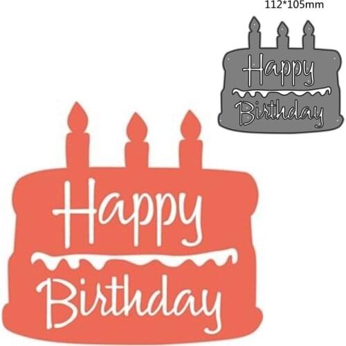 Metal cutting dies cut die mold Happy Birthday Cake decoration Scrapbook paper craft knife mould blade punch stencils dies