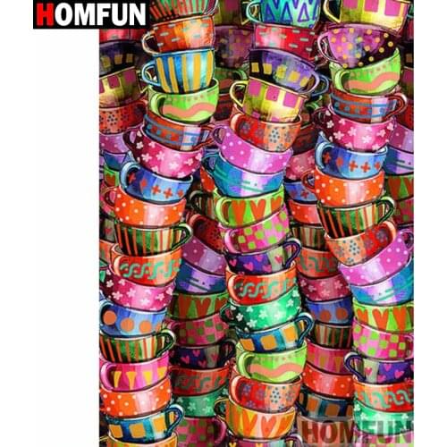 HOMFUN 5D Diamond Embroidery Needlework Kit "Color bowl landscape" Diamond Painting Cross Stitch Home Decoration Gift A27824