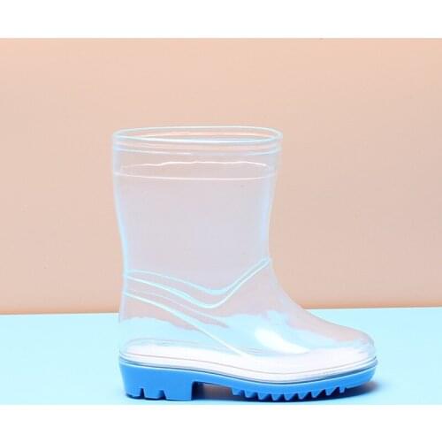 PVC Children Outdoor Camping Climbing Fishing Rainshoes Transparent Student Baby Non-slip Boots Girl Boys Waterproof Water Shoes