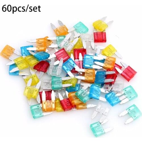 New 60/120pcs/set Mixed Mini Blade Fuses Auto Car Truck Fuse Assortment Kit Set 5A 10A 15A 20A 25/30A