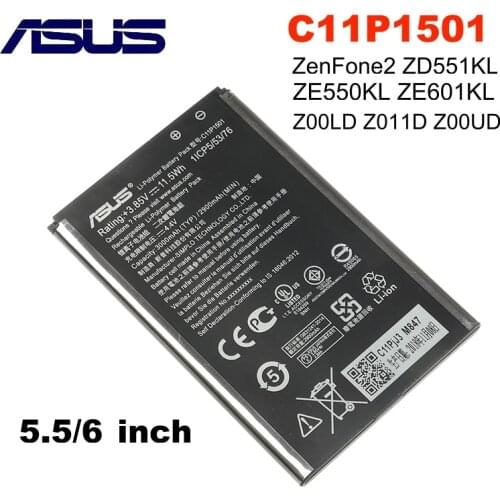 Original Battery ASUS C11P1501 2900mAh for ZenFone2 Laser 5.5"/6" ZenFone Selfie ZE550KL ZE601KL Z00LD Z011D ZD551KL Z00UD Z00TD