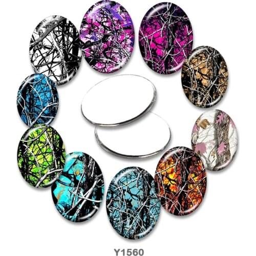 Branches Oval glass cabochon 13x18mm/18x25mm/30x40mm flat back Making findings TRY1560