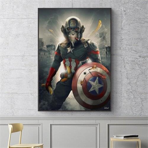 Marvel Movie Posters and Prints Wall Art Canvas Painting on the Wall Animals Super Heros Iron Man Captain America Deadpool Decor