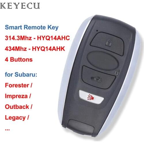 Keyecu Smart Prox Remote Key Fob for Subaru Crosstrek Forester Impreza Legacy Outback 314.3MHz / 434MHz FSK HYQ14AHK HYQ14AHC