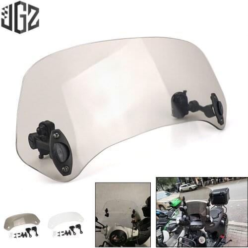 Motorcycle Acrylic Heightened Windshield Adjustable Front Windscreen For Vespa GTS Yamaha YZF Honda PCX Kawasaki Suzuki KTM BMW