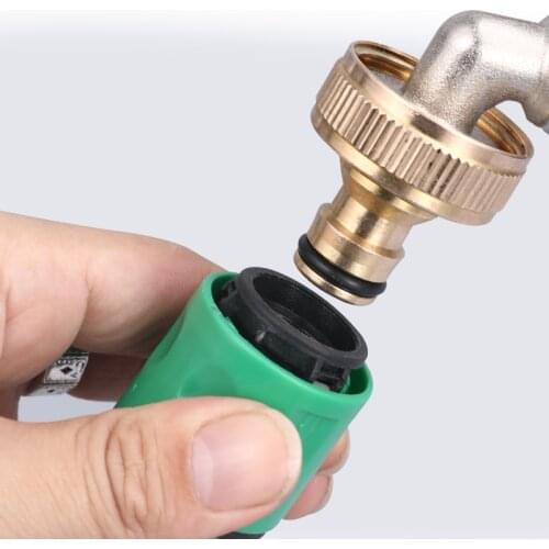 Universal Hose Tap Connector Brass 3/4" 1" Thread Water tube Connector Tap Snap Adaptor Fitting Garden Quick Connector